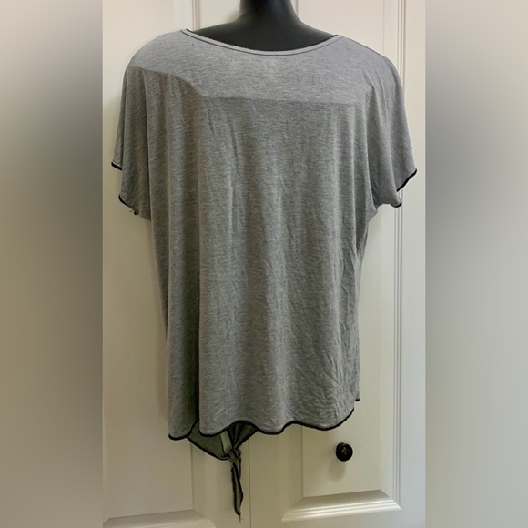 Extra Soft Heather Grey Sz. M Tie-waist Black contrast Paris Eiffel Je T’aime - Picture 4 of 11